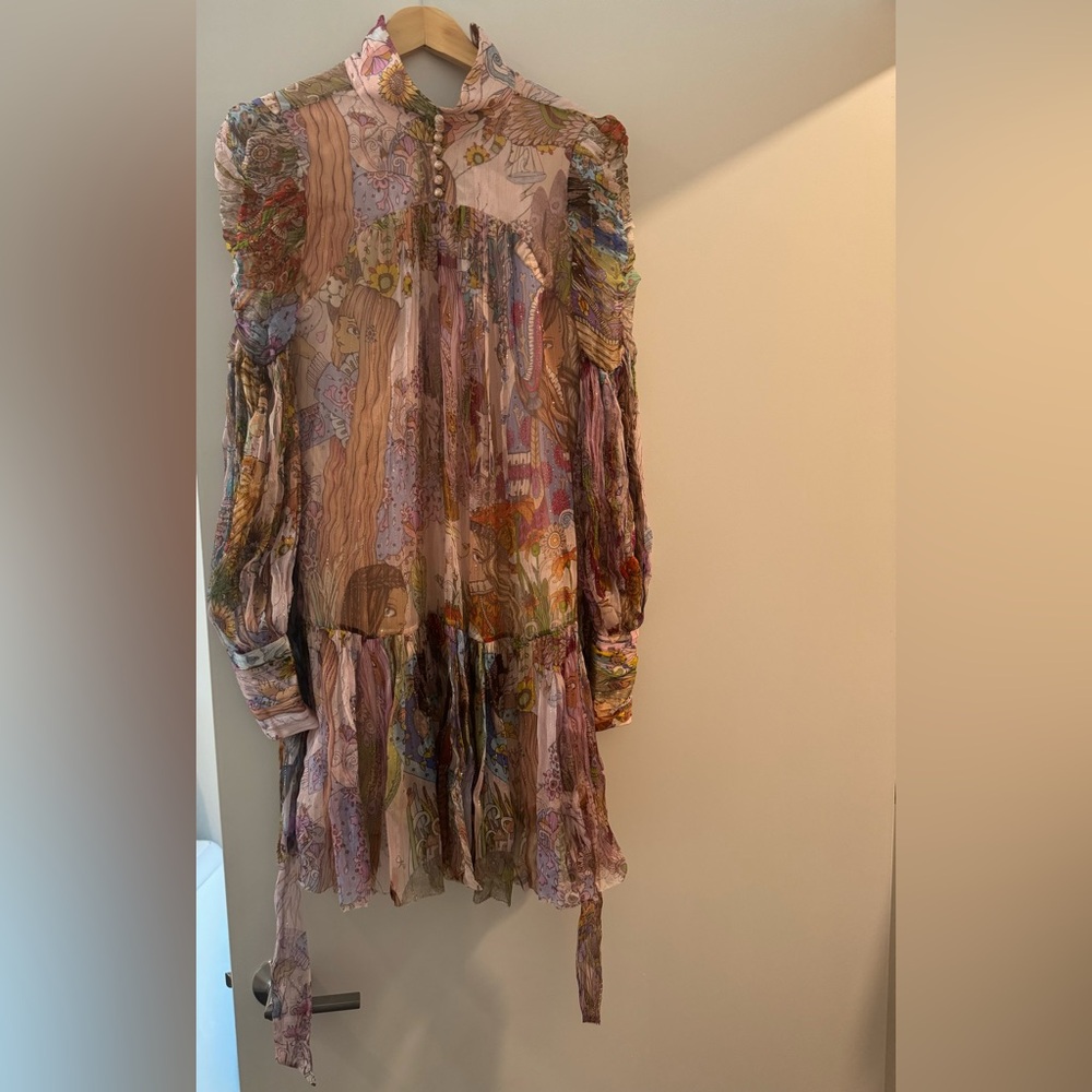 Zimmermann Kaleidoscope Lurex Mini Dress, size 0, color Zodiac Star Girls